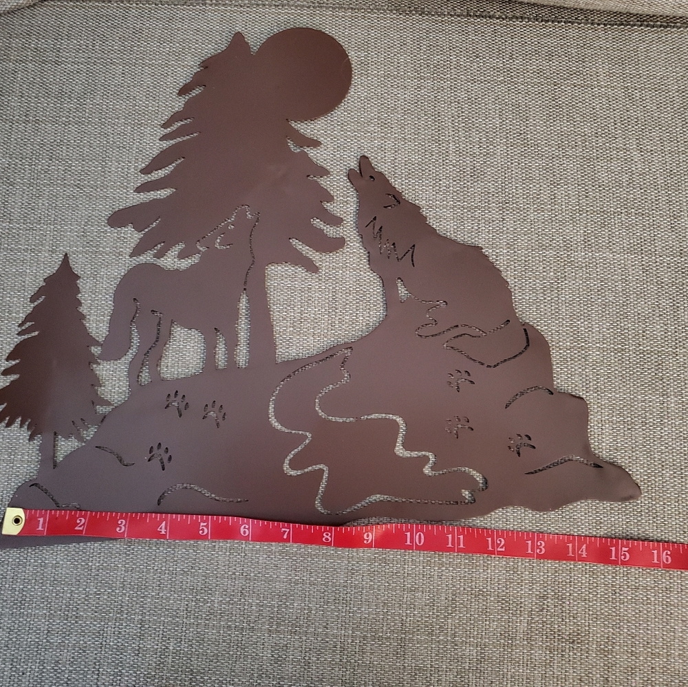 Wolf Rustic Metal Wall Art Hanging - Picture 4 of 11
